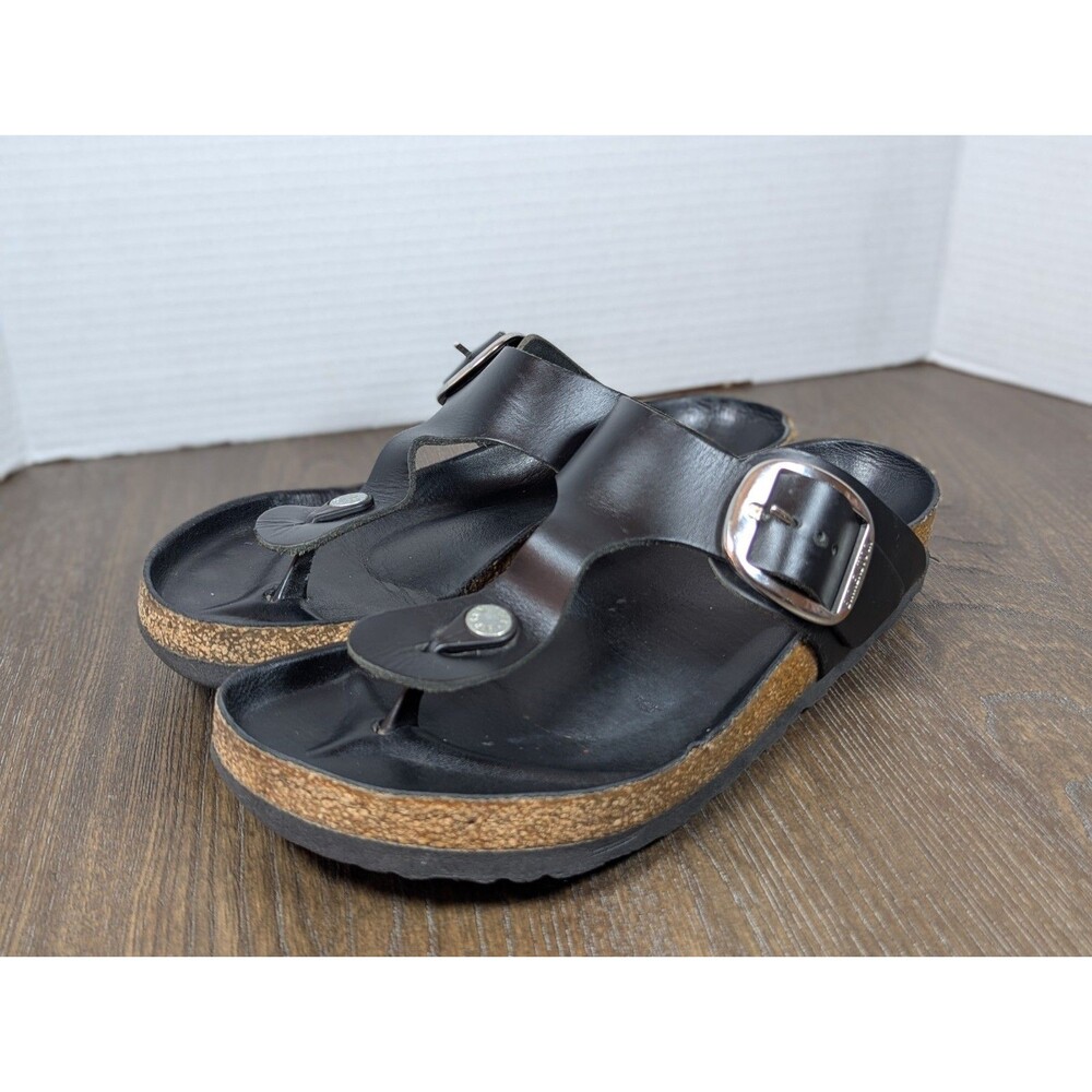 Birkenstock Black Leather Buckle Sandals
